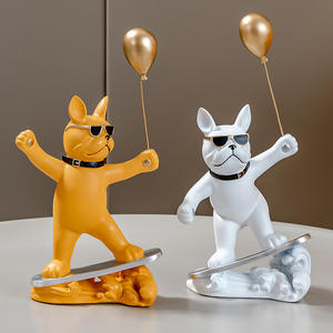 Ornement en résine Bouledogue Français style Ballon de Surf Nordique, Statue de <span class=keywords><strong>chien</strong></span> créative, Vente directe usine, pour la décoration du salon, de l'entrée et de la chambre - Product Image 2