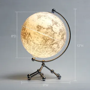 Wellfun Groothandel Home Decor Flat Earth Globe Led Maps Wit Acryl Globe Unieke Cadeau Items Wit Maan Globe Light