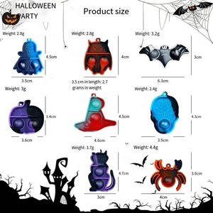 YIWUPOWER Porte-clés Halloween Fantôme Citrouille en Silicone, Jouet Fidget à bulles Push Pop Sensoriel Anti-stress - Product Image 4
