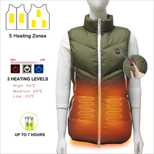 <span class=keywords><strong>Gilet</strong></span> Riscaldato <span class=keywords><strong>Verde</strong></span> Oliva Mimetico per Donne, Calore Invernale con Controllo della Temperatura a 5 Zone - Product Image 3