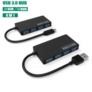 การเชื่อมต่อฮับ USB C 3.0 ความเร็วสูง Ultra Slim Mini Multiport ขยาย USB Hub 3.0 4 พอร์ต