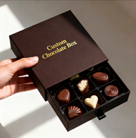 Boîte à chocolat carrée rigide de luxe personnalisée par le fabricant, emballage en papier pour produits cadeaux, boîte cadeau tiroir
