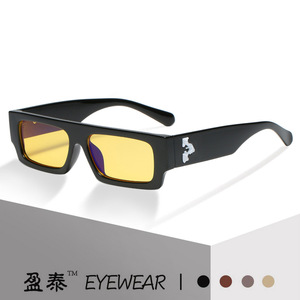 แว่นกันแดดกรอบสี่เหลี่ยมวัสดุพีซี UV400 ป้องกันแสงสะท้อนแว่นตาผู้หญิง - Product Image 1