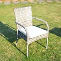 Ensemble de salle à manger en rotin pour jardin, meubles de patio modernes et simples, 6 chaises de restaurant en rotin avec table