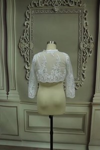 D1374 Vestido de Novia con Cuello Alto y <span class=keywords><strong>Encaje</strong></span> Bordado para Niña, Estilo Dama, con Chal - Product Image 5