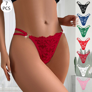 <span class=keywords><strong>Perizoma</strong></span> in Pizzo Traspirante, Intimo <span class=keywords><strong>Sexy</strong></span> da Donna <span class=keywords><strong>con</strong></span> Ricamo in Pizzo, G-string <span class=keywords><strong>con</strong></span> Catena, Slip Trasparenti e Confortevoli - Product Image 1