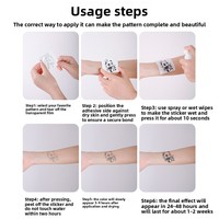 Autocollants de tatouage de luxe Xmxp à transfert d'eau, motif flammes fulgurantes sur bras entier, saveur jus de plantes, imperméables et longue durée