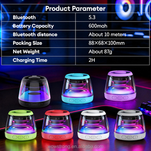 Haut-parleur magnétique V5.3 en plastique avec lumière RGB portable, son stéréo pleine gamme, mode jeu, cadeau parfait pour les adolescents, aventure en plein air - Product Image 3