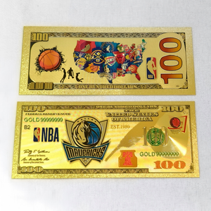 Set de Billetes de 100 Dólares con Lámina Dorada de los 30 Equipos de la <span class=keywords><strong>NBA</strong></span>, Billete Coleccionable para Fanáticos del Baloncesto - Product Image 6