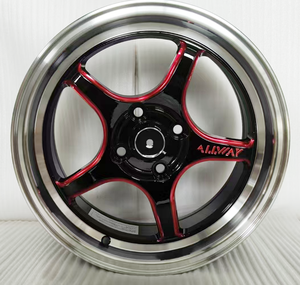 Jantes en aluminium Deep Dish Super Légères 15x7 ET35 Haute Performance 4X100 5 branches Design Rouge Usiné État Neuf - Product Image 4