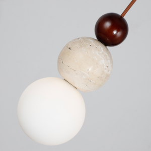 Luminaire suspendu moderne en pierre naturelle, bois et boule de verre pour <span class=keywords><strong>la</strong></span> maison et les cafés - Product Image 4