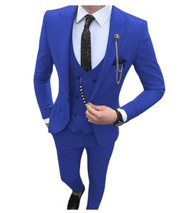 Trajes <span class=keywords><strong>de</strong></span> <span class=keywords><strong>Hombre</strong></span> a Medida <span class=keywords><strong>de</strong></span> 3 Piezas, Trajes <span class=keywords><strong>de</strong></span> Negocios Ajustados, Esmóquines <span class=keywords><strong>de</strong></span> Novio para Bodas (Blazer+Pantalones+Chaleco) - Product Image 3