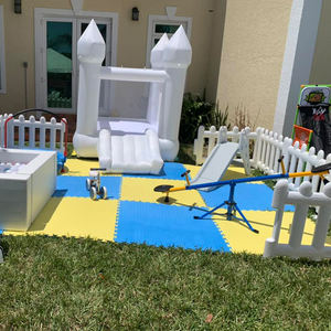 Château gonflable blanc avec toboggans et piscine à balles pour les grands enfants, château gonflable pour les fêtes de jardin, décorations de <span class=keywords><strong>vacances</strong></span> - Product Image 3