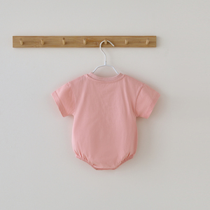 Logo Kustom Dari 20pcs Pasokan Pabrik 100% Katun Organik Baju Bayi Lengan Pendek Polos Model Bubble Romper - Product Image 6