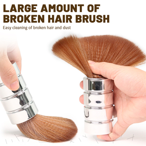 Precio de fábrica Moda Electrochapa Nylon Duster Limpieza Cuello Barba Cepillo para el cabello Mango duradero de gama alta Brocha de afeitar para salón - Product Image 2
