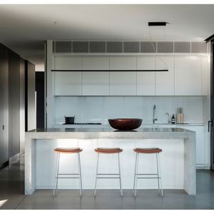 Juego de Muebles de Cocina Completo de Diseño Moderno y Personalizado, Ecológico, de Madera Maciza con Revestimiento de Melamina, con Cajones, Cesta, Vinoteca, para Hospital - Product Image 1