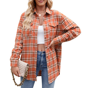 2025 autunno nuova moda da <span class=keywords><strong>donna</strong></span> Casual <span class=keywords><strong>camicia</strong></span> <span class=keywords><strong>a</strong></span> <span class=keywords><strong>quadri</strong></span> larga stile europeo <span class=keywords><strong>camicia</strong></span> da <span class=keywords><strong>donna</strong></span> lunga lunghezza - Product Image 4