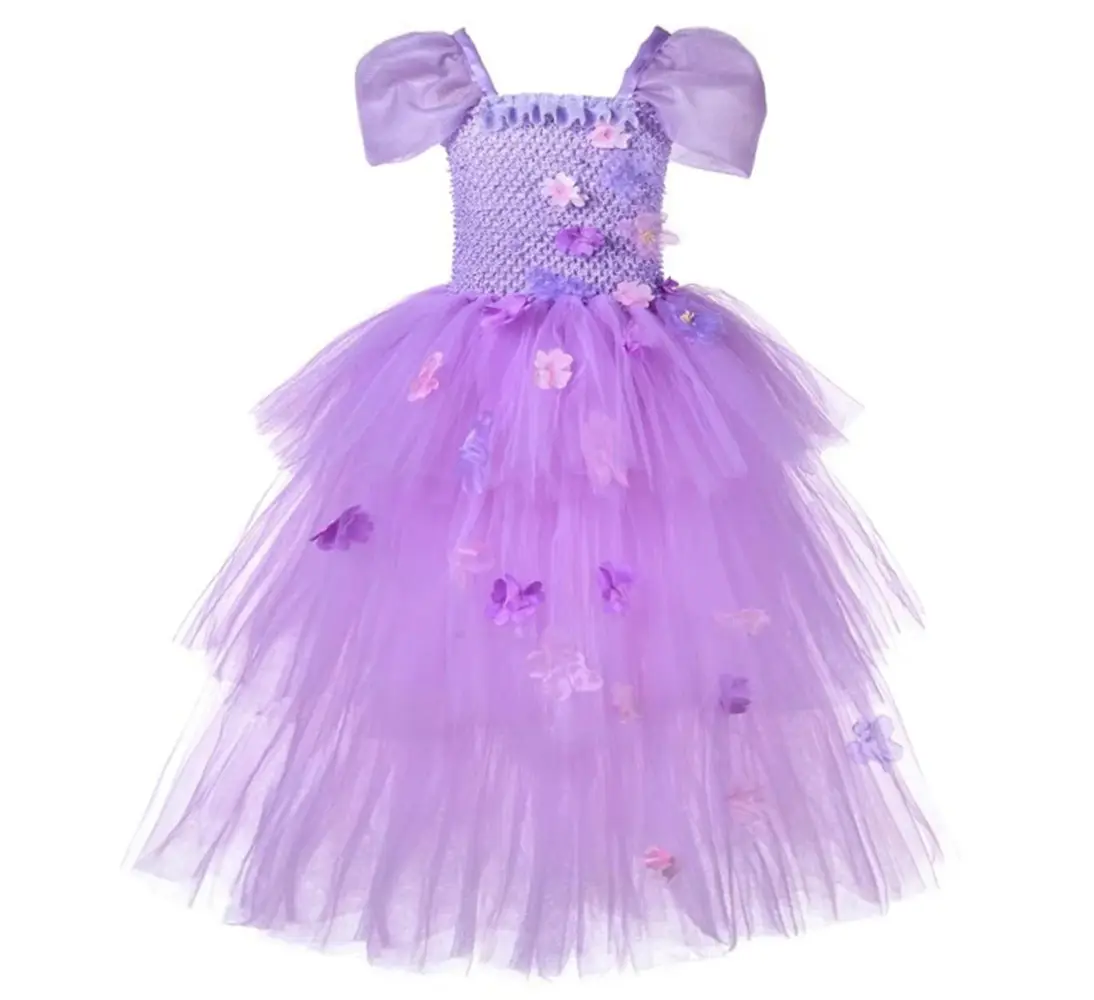 Fantasia cosplay para meninas encanto isabella, vestidos infantis de natal para meninas, festa carnaval e princesa