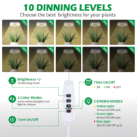 Lampe de croissance LED USB réglable à spectre complet de haute qualité pour plantes d'intérieur, lampe annulaire portable pour fleurs et graines en pot, IP44