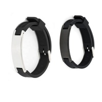 Pulsera de Acero Inoxidable Personalizada para Hombre y Mujer con Cinta de Silicona, Ecológica, Saludable, 4 en 1, Pulsera Energética
