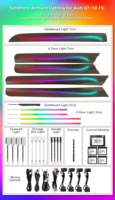Pour Audi Q7 2006-2015, accessoires d'éclairage ambiant, 256 couleurs, symphonie dynamique, éclairage ambiant LED intérieur de voiture, kit de mise à niveau