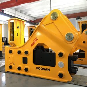 Casse-pierre hydraulique SOOSAN SB81A de haute qualité, silencieux, de type latéral, pour excavatrices lourdes de 18 à 26 tonnes, démolition efficace des roches dures - Product Image 2