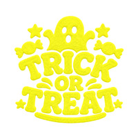 Patch en chenille néon fantôme prêt à expédier, à presser à chaud pour tenue de fête rose d'Halloween par EYD