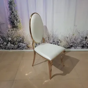 Günler mobilya marka Oval şekil moda paslanmaz çelik lüks düğün etkinlikleri sandalye tedarikçisi fabrika
