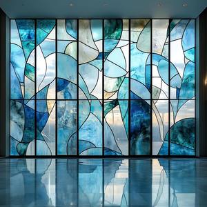 Séparateur d'espace intérieur sur mesure Conception de verre de <span class=keywords><strong>treillis</strong></span> géométrique Cloisons d'écran <span class=keywords><strong>en</strong></span> émail translucide givré Différents modèles - Product Image 4