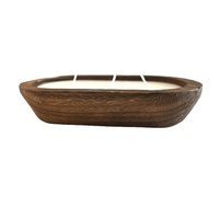 Bol en bois de paulownia naturel personnalisé, bol en bois sculpté à la main, bol à pâte en bois pour bougie