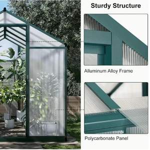 Ev Bahçesi Böcek Yetiştiriciliği için Açık Hava Modern Alüminyum Çerçeveli Mini Polikarbonat Sera - Product Image 5