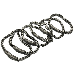 High Quality bracelet for men stainless steel vintage Link Chain Black bangle