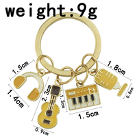 Mignon musique porte-clés Microphone clavier guitare casque étoile porte-clés chanteur porte-clés pour femmes hommes bricolage bijoux faits à la main cadeaux