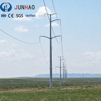 Poteau utilitaire en acier galvanisé à chaud pour l'électrification rurale, support de montage pour lampadaires solaires et caméras de vidéosurveillance, poteau électrique