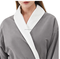 Peignoir de bain thermique élégant en microfibre double épaisseur pour hôtel 5 étoiles de luxe, robes de spa moelleuses, broderie de logo OEM, unisexe, respirant, séchage rapide
