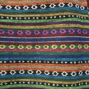 Etnik tarzı iplik boyalı jakarlı keten ayakkabı malzemesi torba yastık koltuk örtüsü kumaşı nokta kaynağı