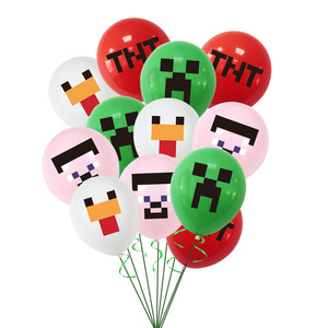 Dropshipping 12 pollici Pixel Game <span class=keywords><strong>palloncino</strong></span> in lattice My World Theme Party Balloon Decoration Birthday Decoration - Product Image 6