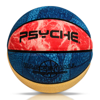Ballon de basket en cuir PU PSYCHE personnalisé avec logo, taille 5, pour compétition en intérieur et extérieur