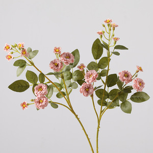 Flor artificial de Rosa pequeña de <span class=keywords><strong>Feria</strong></span> de alta calidad Decoración de paisajismo de boda de alta calidad Flor de Rosa mensual artificial - Product Image 1