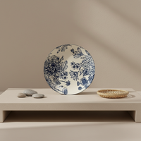 Assiettes en céramique bleues et blanches vintage, vaisselle en porcelaine à motifs floraux traditionnels pour la maison, le restaurant, un cadeau de mariage