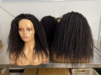 U Part Perruques sans colle Cheveux humains Full Machine Made Wear and Go Demi Perruque 4B 4C Afro Kinky Curly V Part Perruque vendeurs pour femmes noires