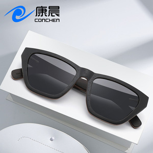 แว่นกันแดดทรงแคทอายไม้ยี่ห้อ Conchen เลนส์โพลาไรซ์ TAC ป้องกันรังสียูวี 400 สำหรับป้องกันแสงแดดและแฟชั่นการเดินทาง - Product Image 5
