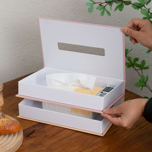 Cajas de Almacenamiento de Servilletas con Forma de Libro de Escritorio Personalizadas, Caja de Papel Tisú, Libros Falsos de Cartón, Almacenamiento Negro para Decoración del Hogar - Product Image 5