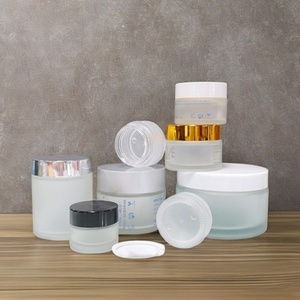 Empty Skincare <b>clear</b> Glass <b>Container</b> 50ml 5g 10g 20g 30g 50g 60g 80g 100g 120g 200g Face Cream Glass Cosmetic Jars with Lid - Product Image 5