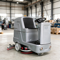 Machine de nettoyage de sols professionnelle automatique et efficace pour centres commerciaux, autolaveuse industrielle avec deux brosses de 15 pouces