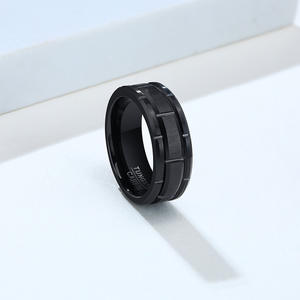 Hochwertiger 8mm Breiter IP-Schwarz Beschichteter Matt-Finish Unisex Wolfram Penisring Herrenschmuck - Product Image 3