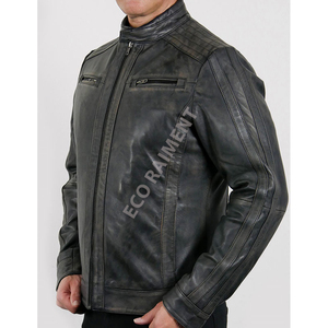 Chaqueta de Cuero de Piel de Vaca para Hombre, de Invierno, Personalizada, al por Mayor, de Alta Venta, Tallas Grandes, con Bolsillos Reversibles y Frente Impermeable Tejido - Product Image 6