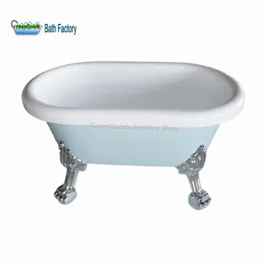 <span class=keywords><strong>Bañera</strong></span> para Bebés Recién Nacidos de 31 Pulgadas, Fabricada en Finlandia, de Acrílico Azul, con Doble Tapa Enrollable y Patas de Cabra - Product Image 1