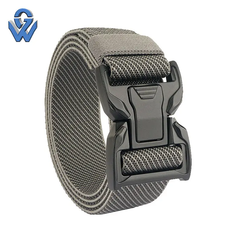 New Design Comfortable Fashion Running Elastic Fabric Belts With Tactical Buckle