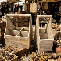 Porte-bouteilles à vin en bois effet chêne, 4 bouteilles, avec poignée, support à bouteilles en bois rustique pour bar et cuisine